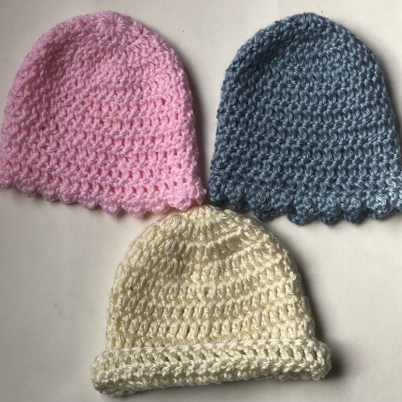 Baby Girl 3 Piece Hat Set Size 0-3M - Picture 1 of 3